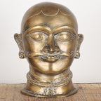 Brass Shiva Head Sculpture