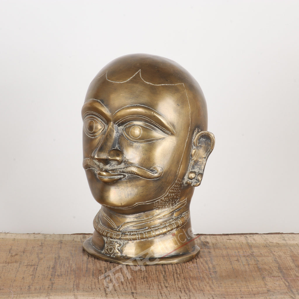 Brass Shiva Head Sculpture