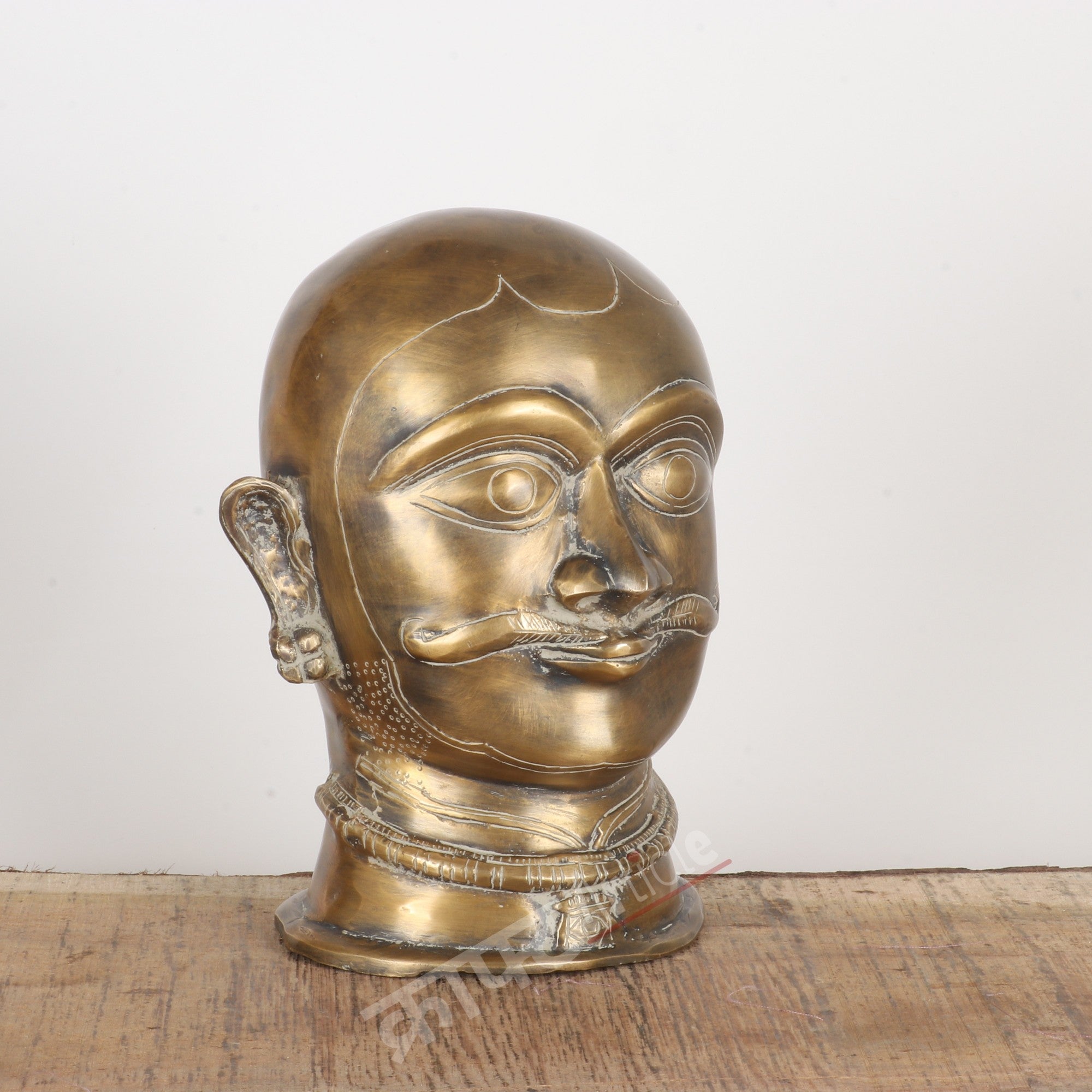 Brass Shiva Head Sculpture