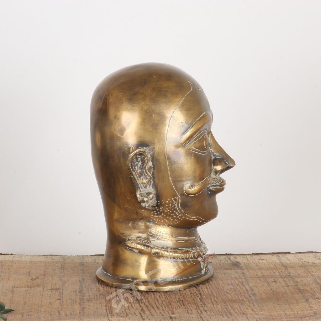 Brass Shiva Head Sculpture