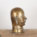 Brass Shiva Head Sculpture