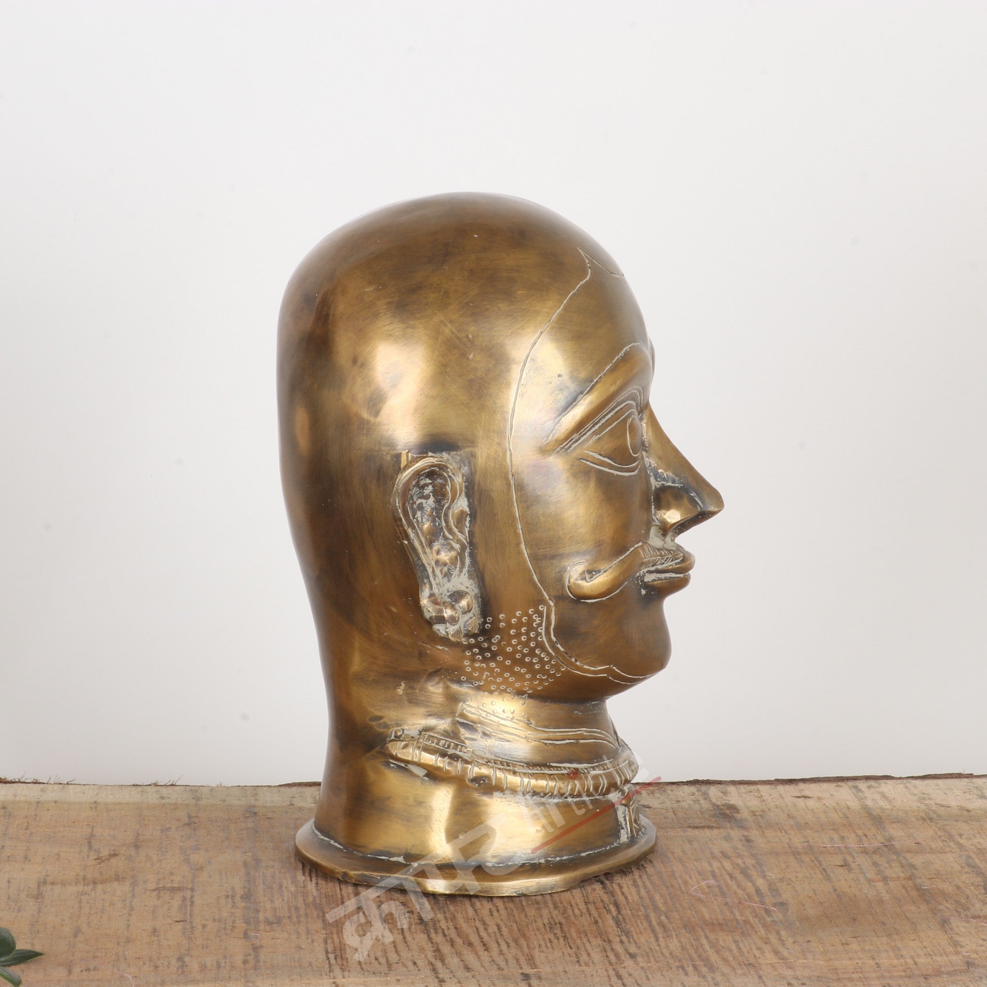 Brass Shiva Head Sculpture