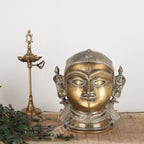 Brass Gauri Head Sculpture