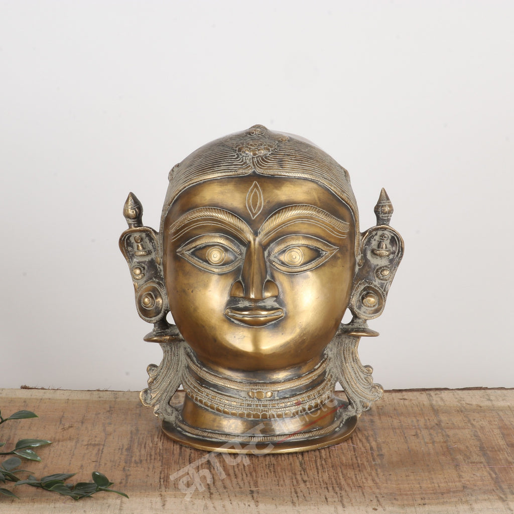 Brass Gauri Head Sculpture