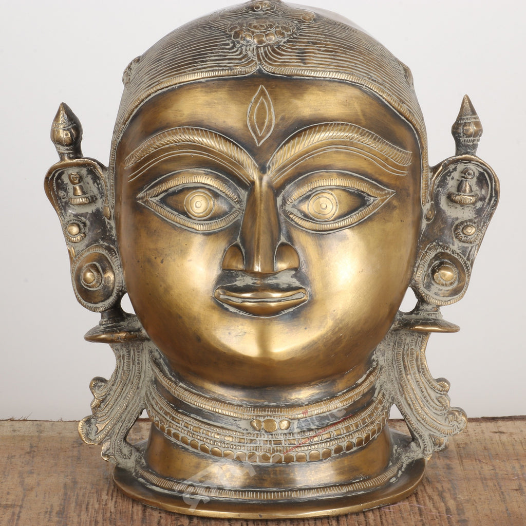 Brass Gauri Head Sculpture