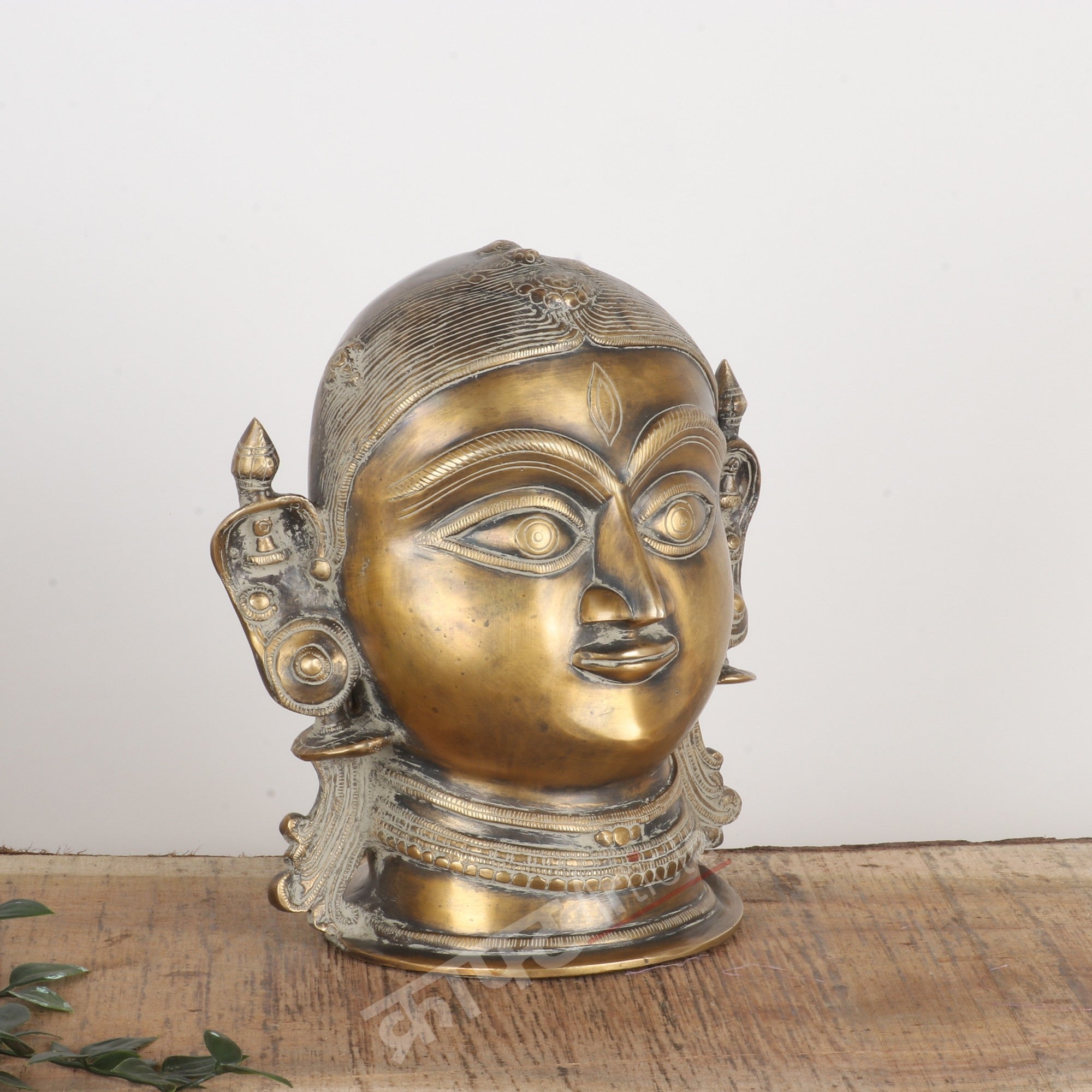 Brass Gauri Head Sculpture