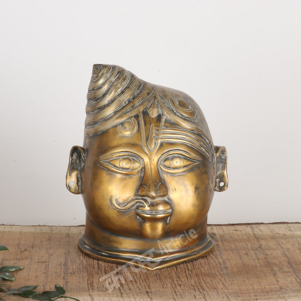 Brass Shiva Gauri Ardhnarisavara Head Sculpture