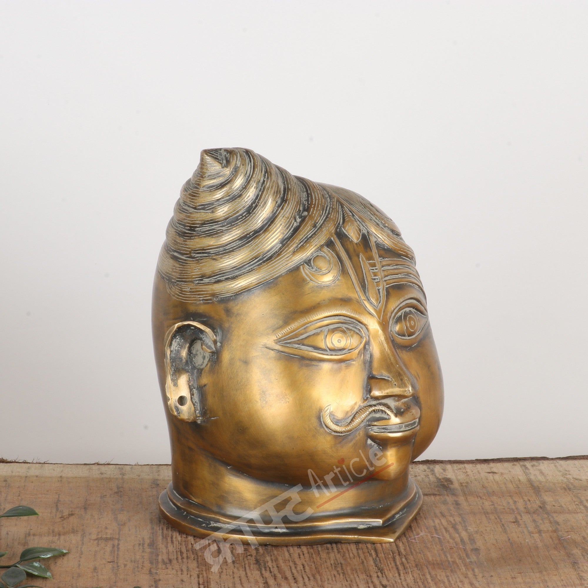 Brass Shiva Gauri Ardhnarisavara Head Sculpture