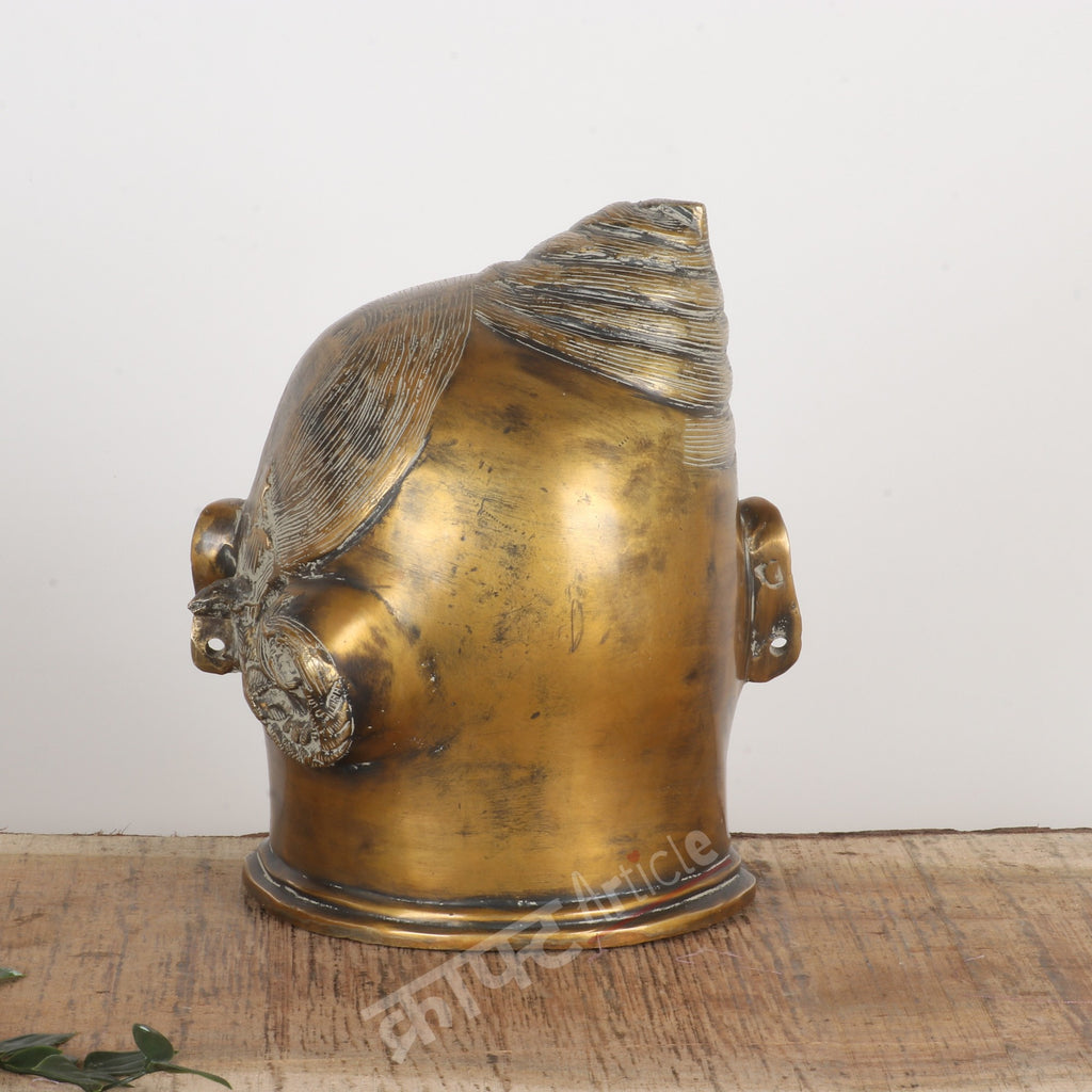 Brass Shiva Gauri Ardhnarisavara Head Sculpture