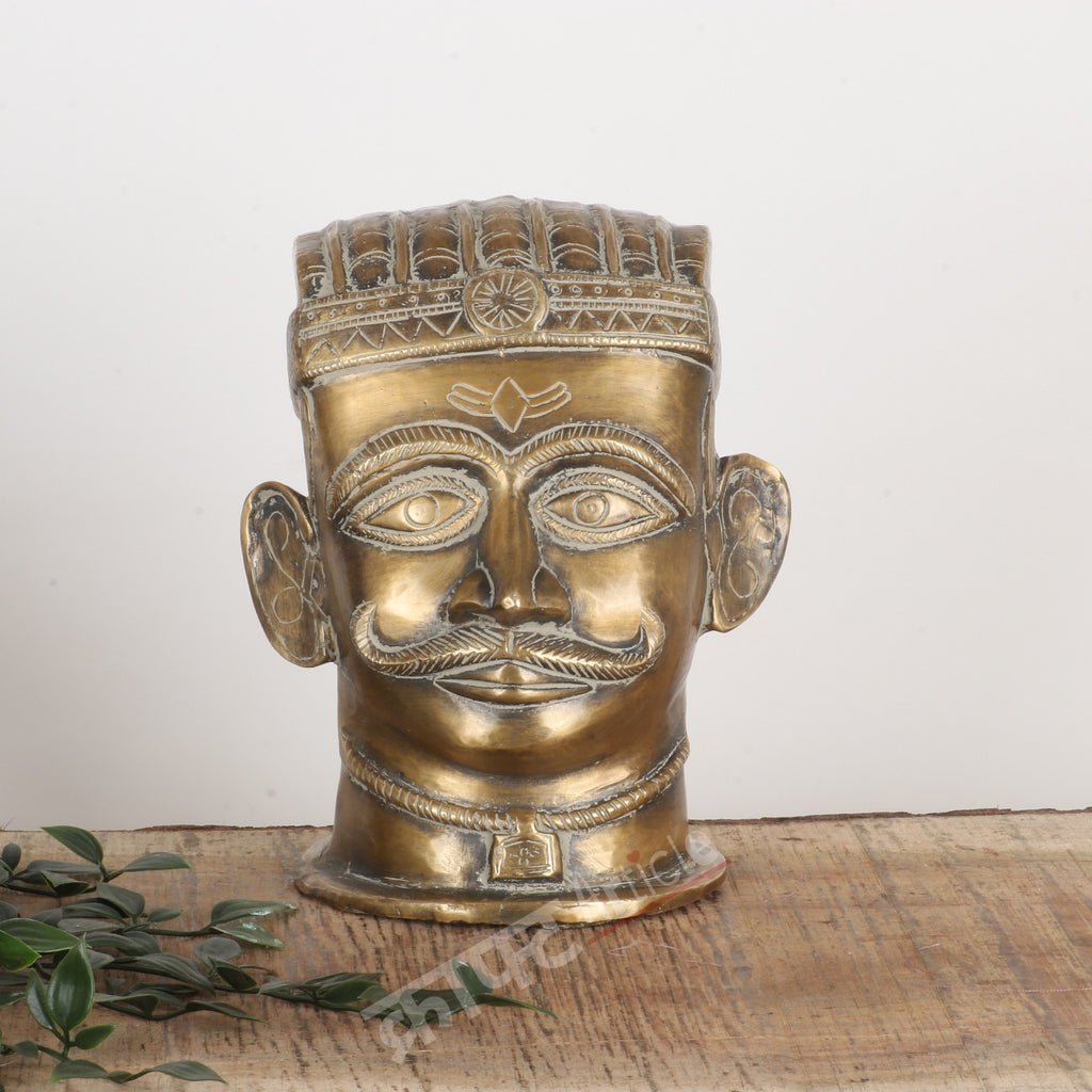 Brass Lord Shiva Head Sculpture