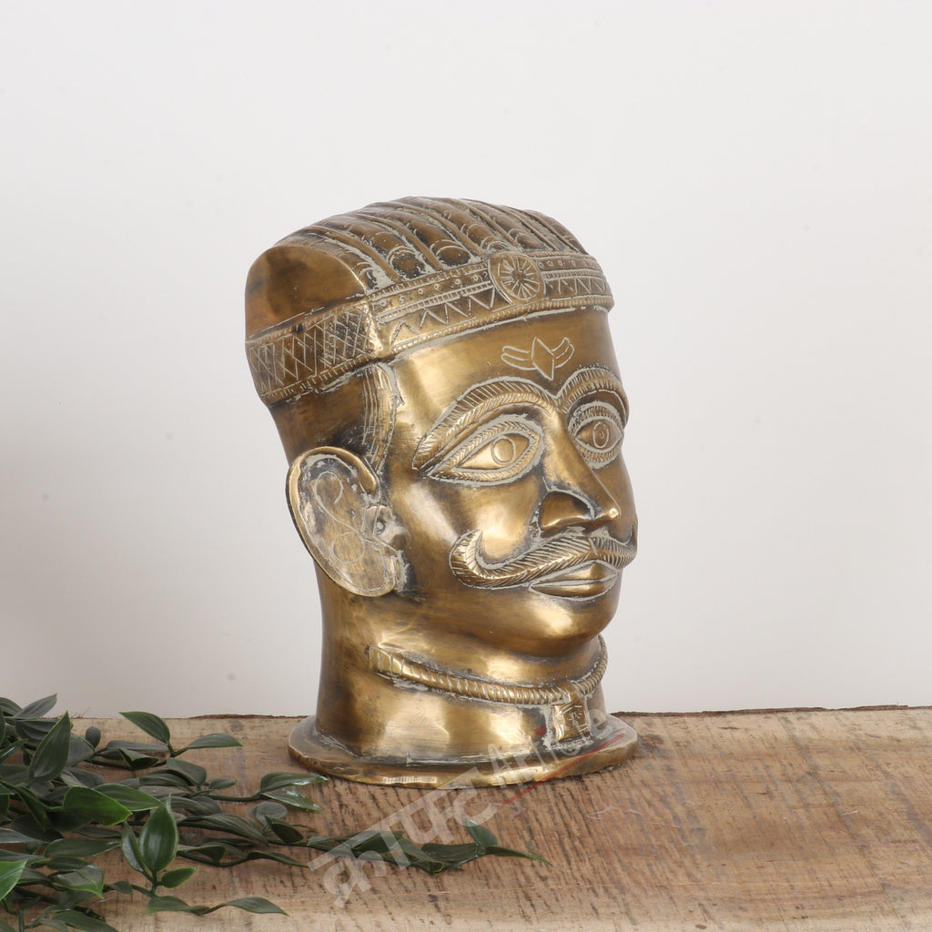 Brass Lord Shiva Head Sculpture