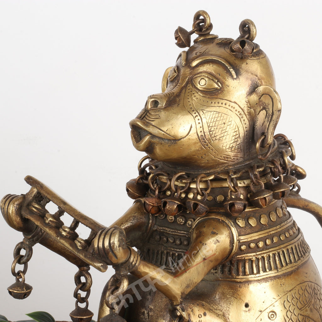 Tribal Brass Monkey-Form Ritual Vessel