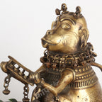 Tribal Brass Monkey-Form Ritual Vessel