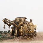 Tribal Brass Monkey-Form Ritual Vessel