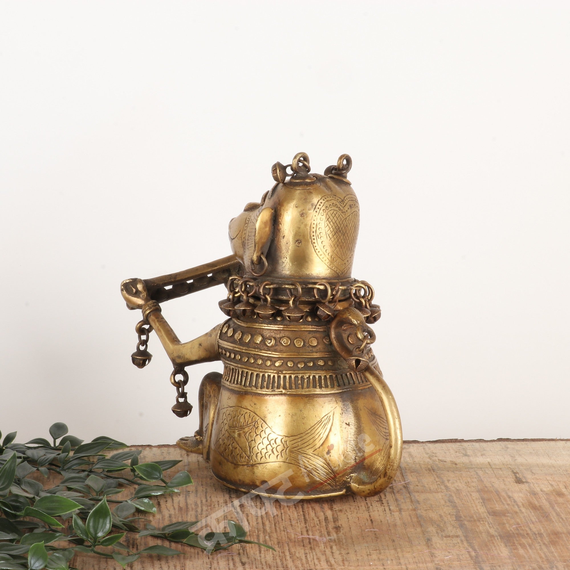 Tribal Brass Monkey-Form Ritual Vessel