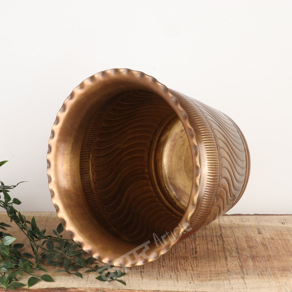 Handmade Brass Planter 12"