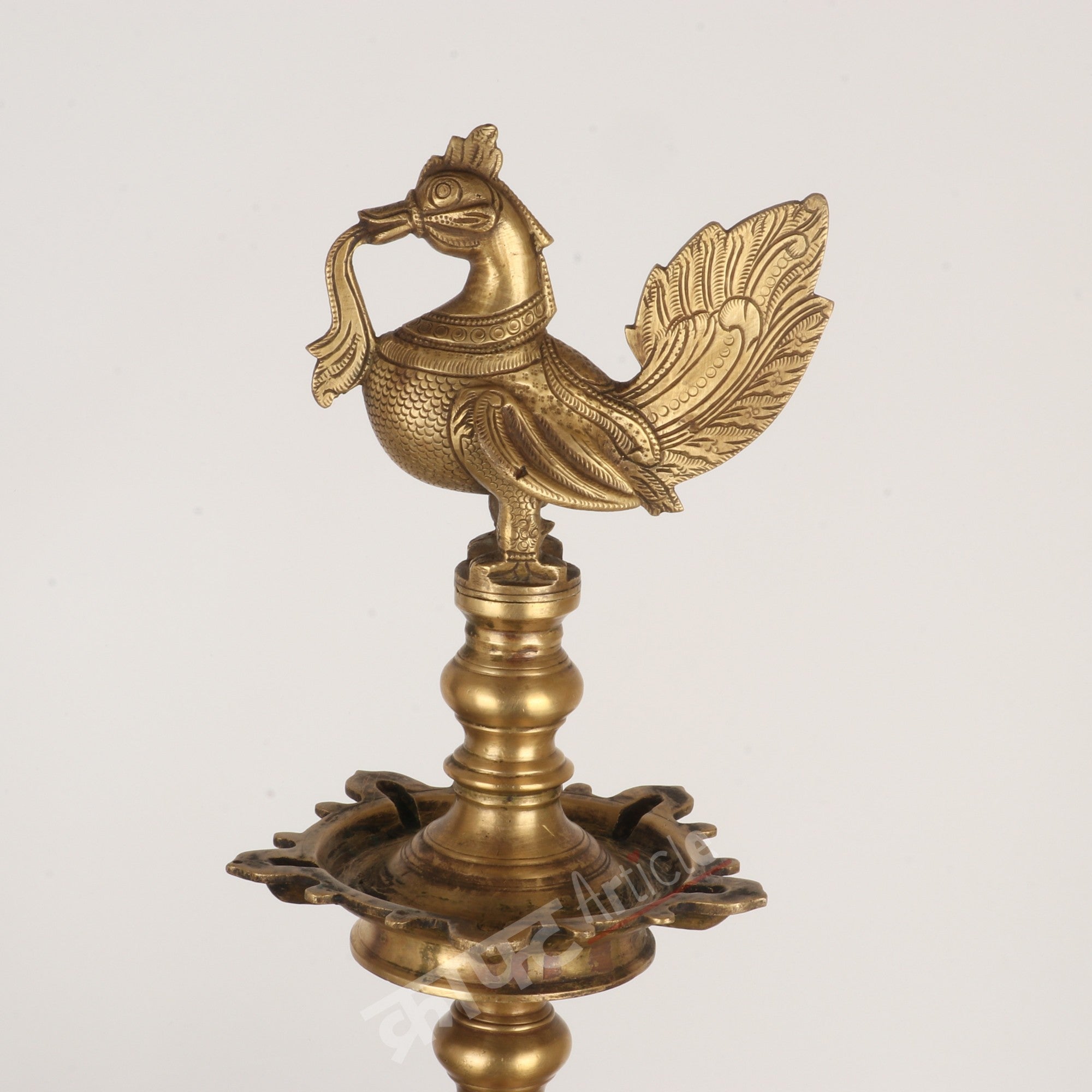 Traditional Oil Lamp (Peacock Diya) 24"