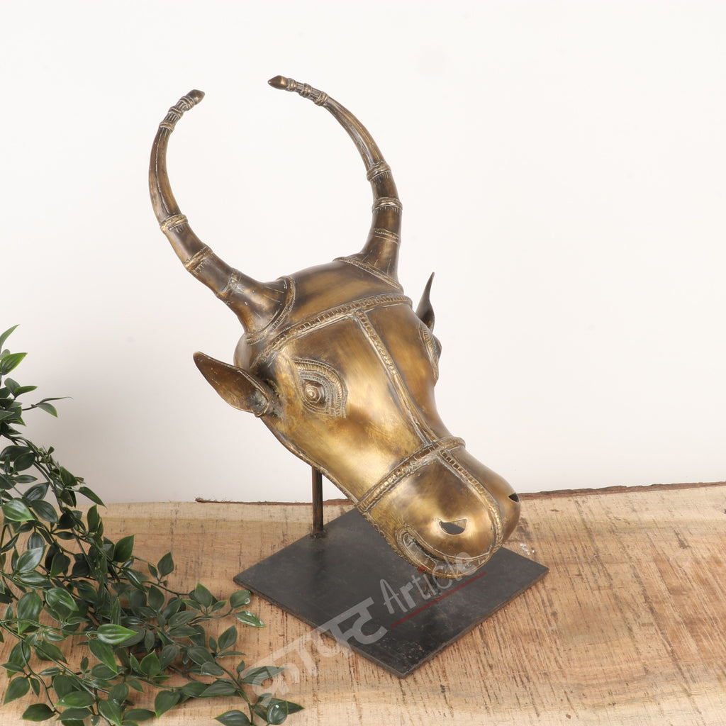 Brass Vintage Bull Head Wall Accents