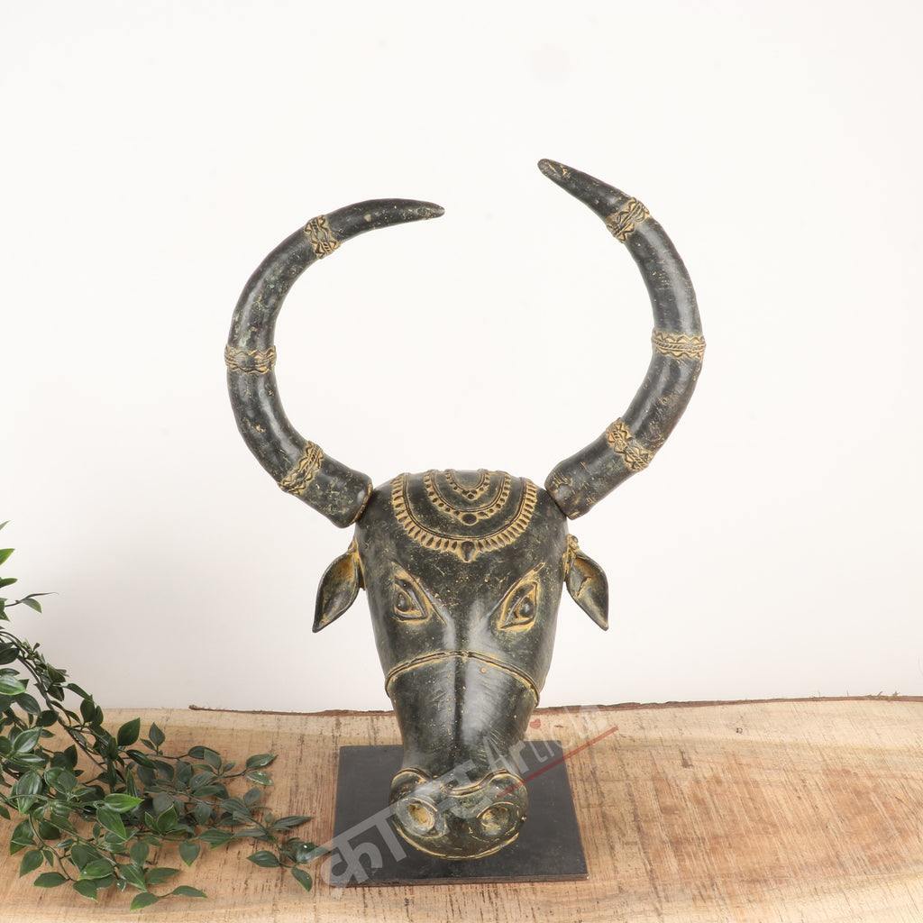 Brass Bull Head Wall Sculpture