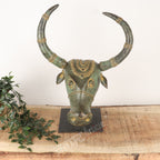 Handcrafted Brass Bull Head Wall Sculpture