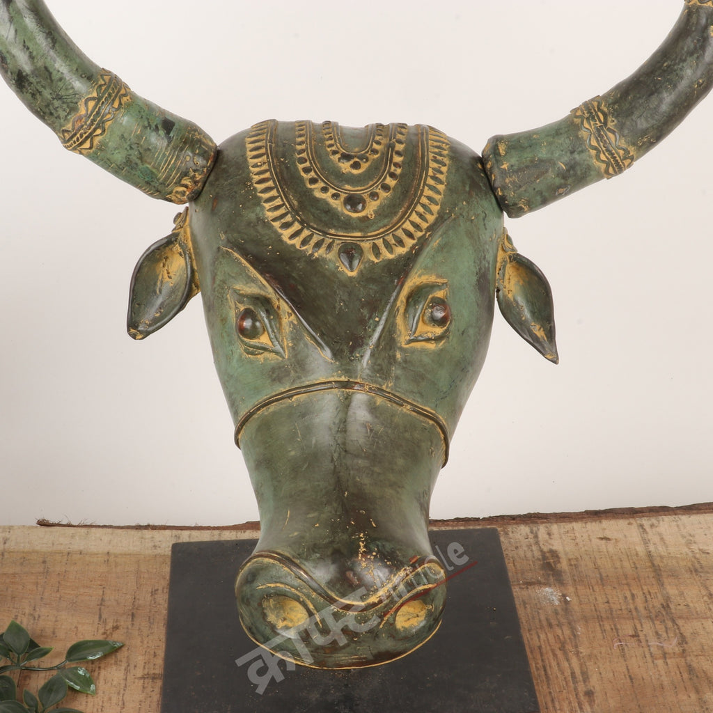 Handcrafted Brass Bull Head Wall Sculpture