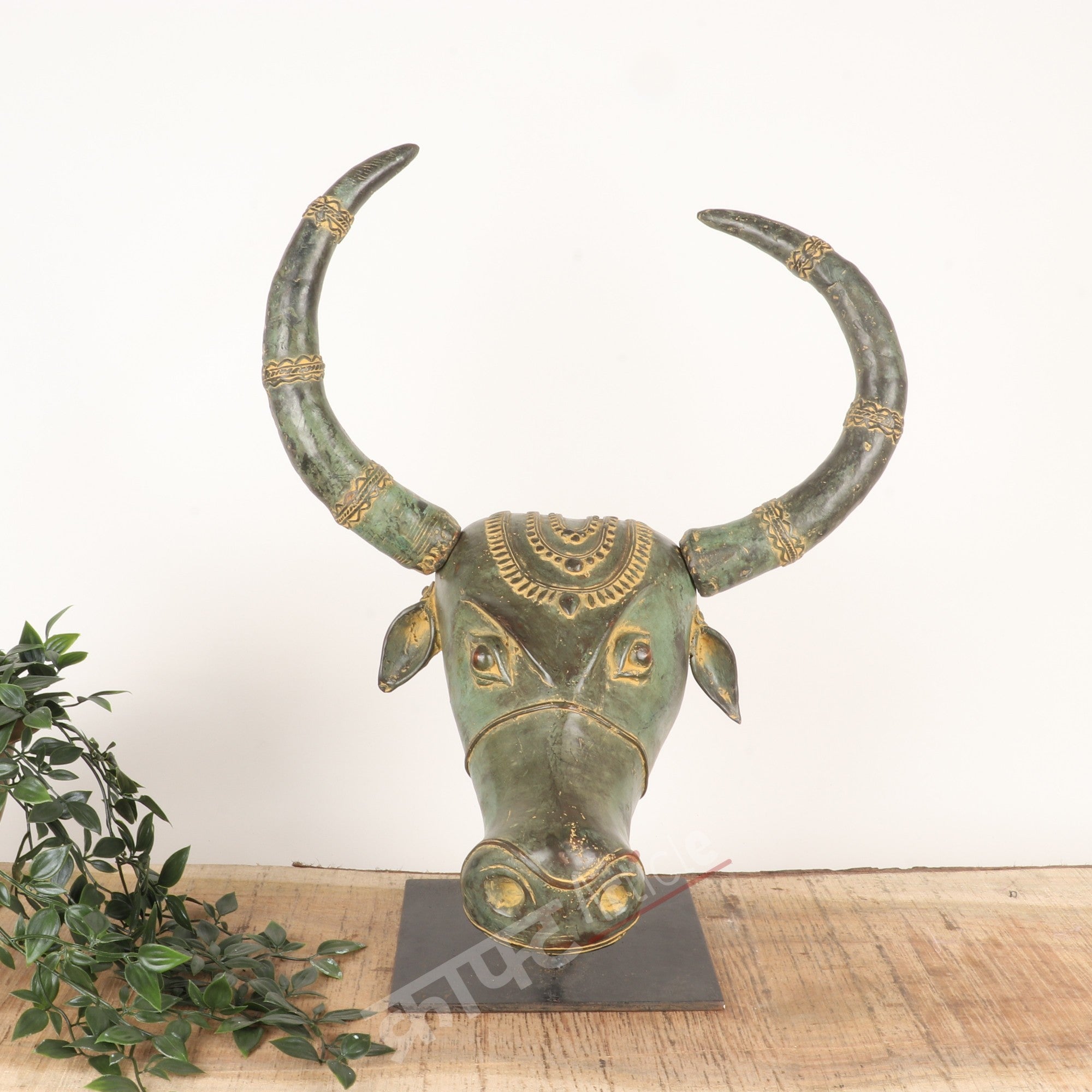 Handcrafted Brass Bull Head Wall Sculpture