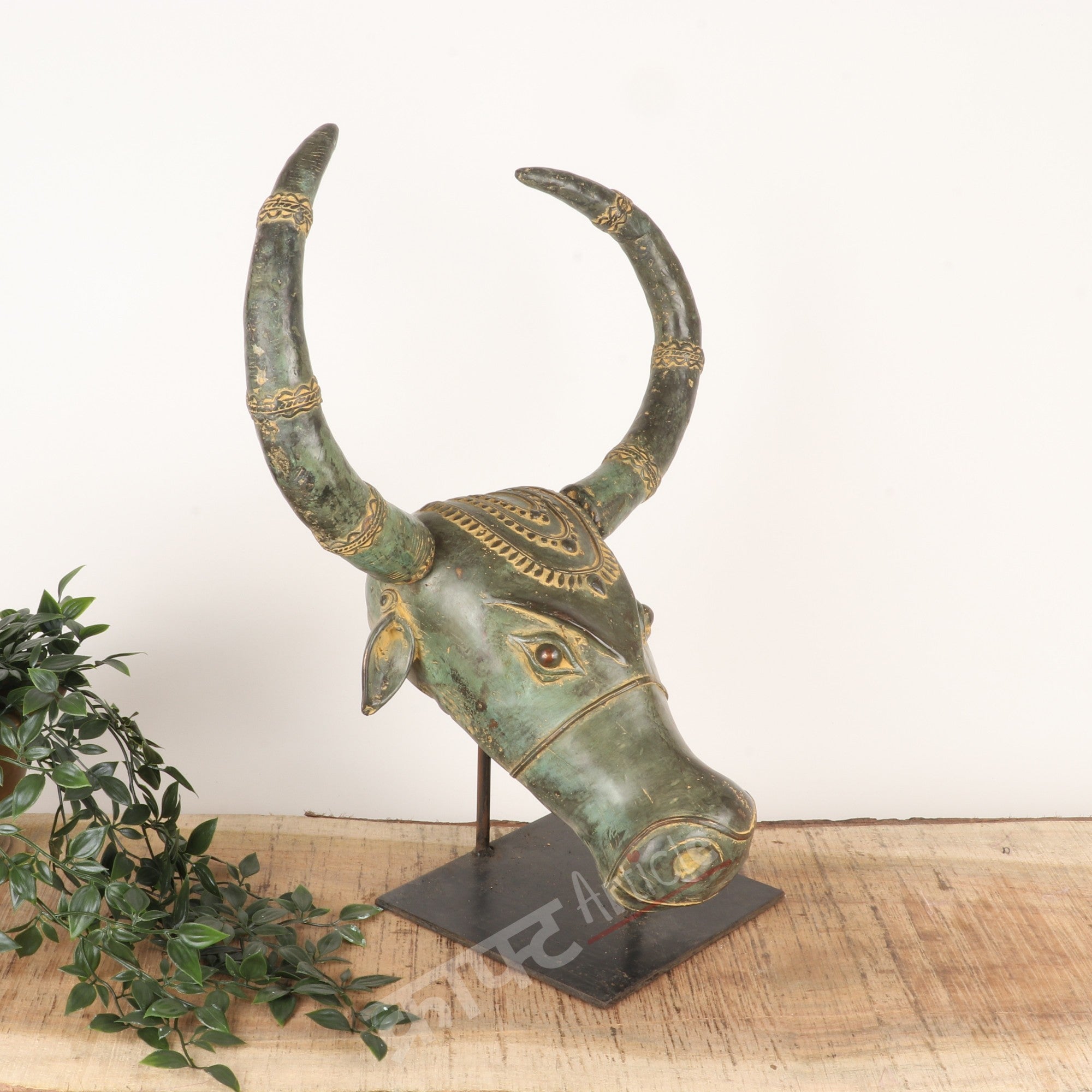 Handcrafted Brass Bull Head Wall Sculpture
