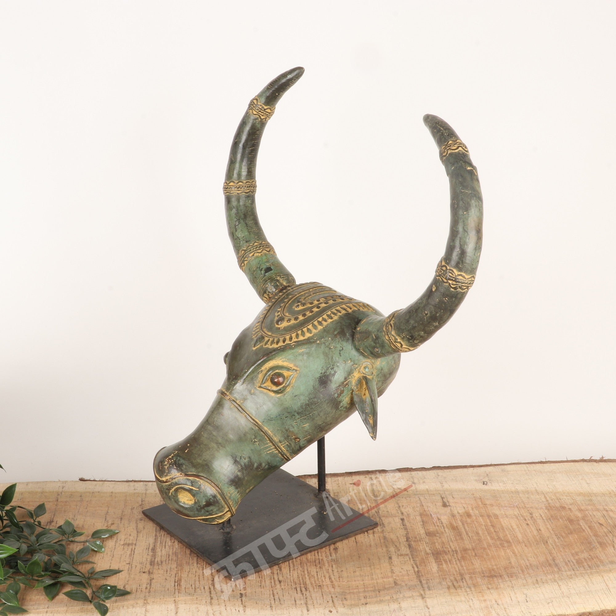 Handcrafted Brass Bull Head Wall Sculpture