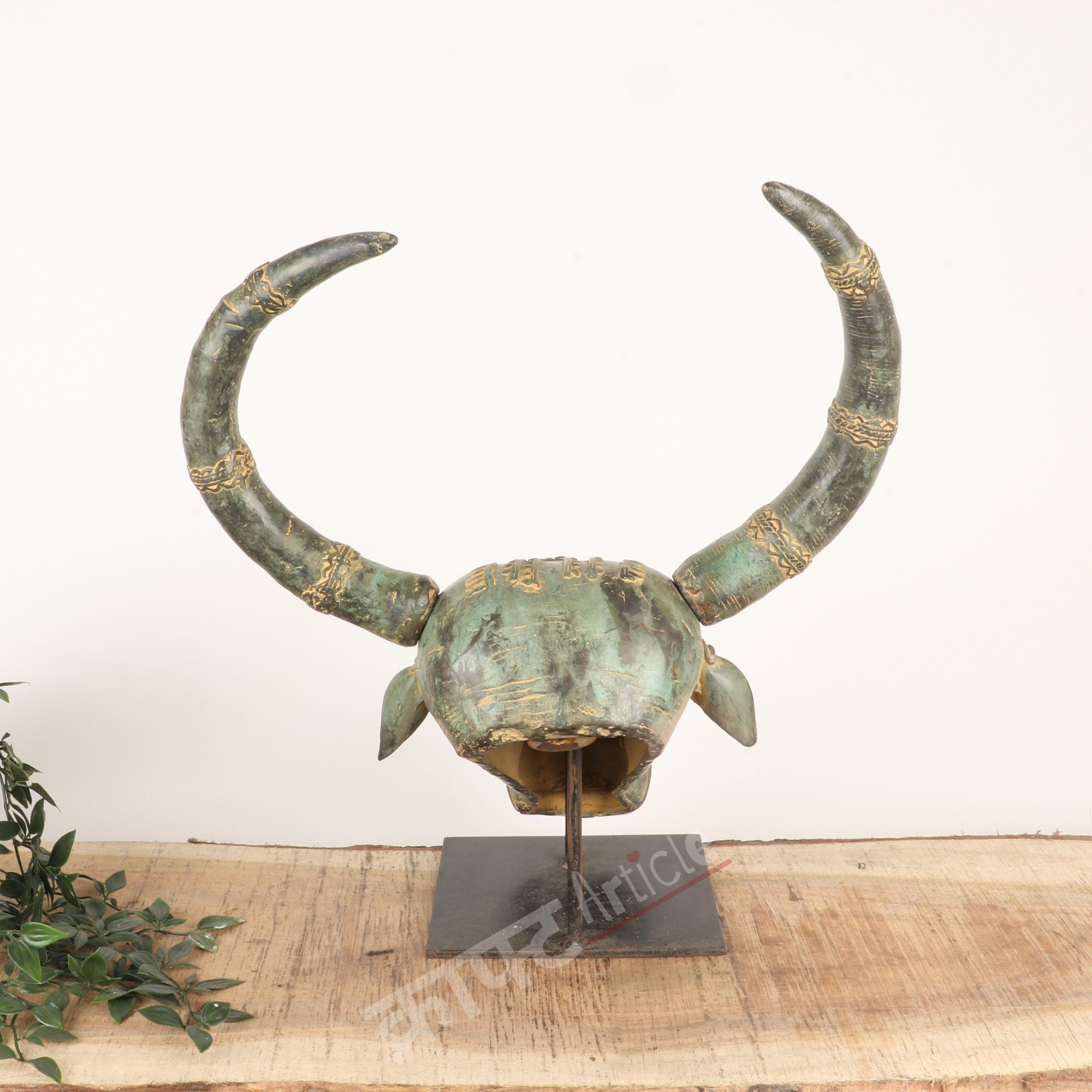 Handcrafted Brass Bull Head Wall Sculpture