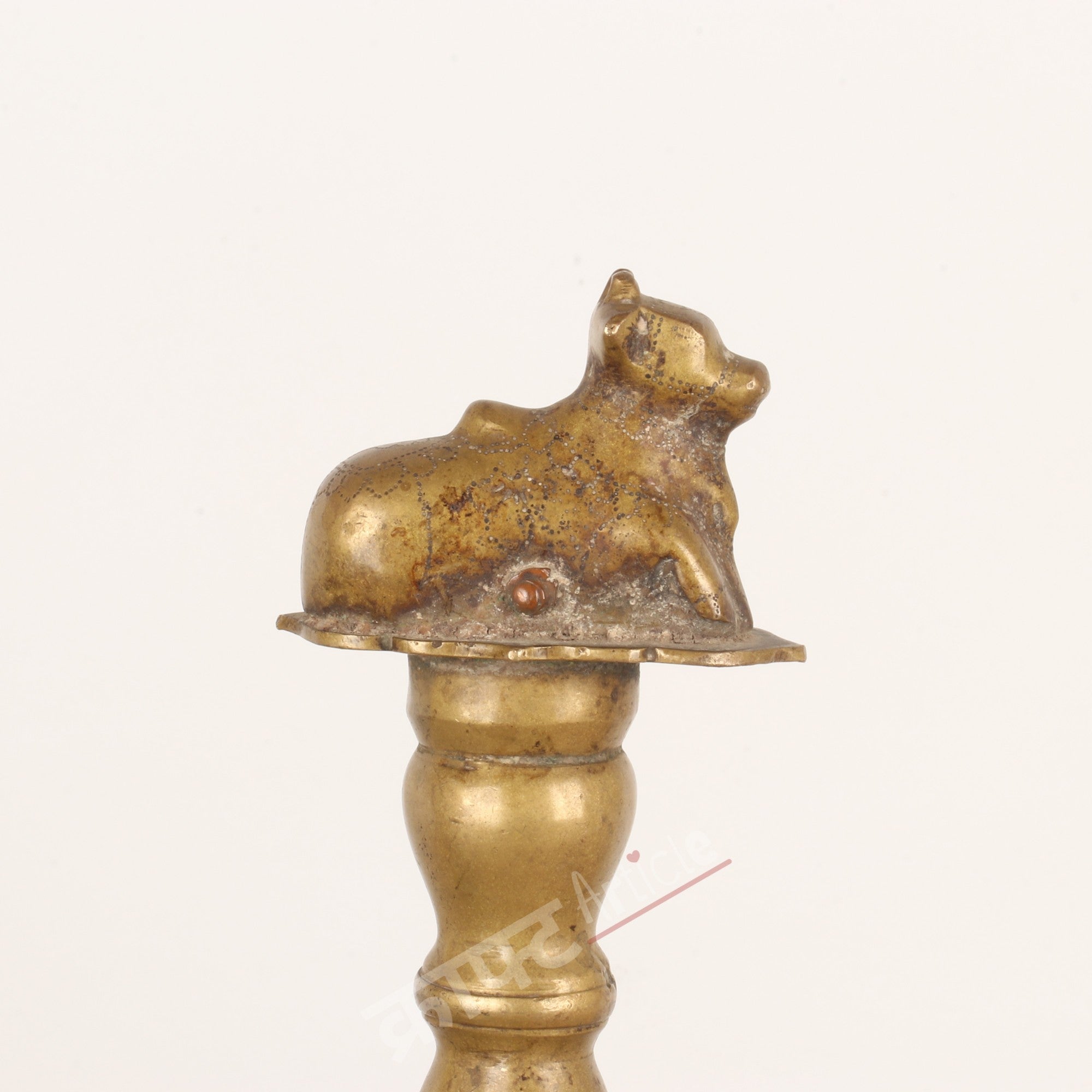 Brass Bell with Sacred Nandi Figurine