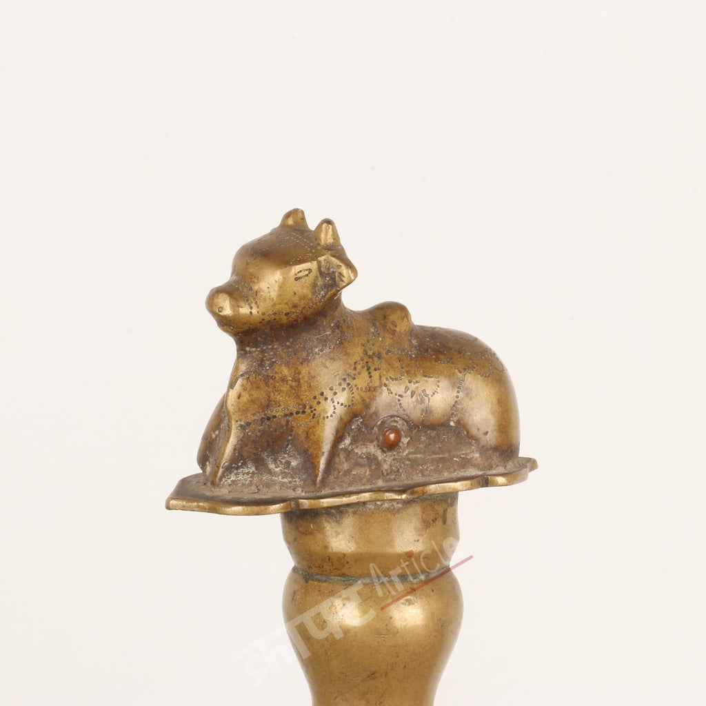Brass Bell with Sacred Nandi Figurine