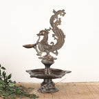 Traditional Oil Lamp (Peacock Diya) 16"