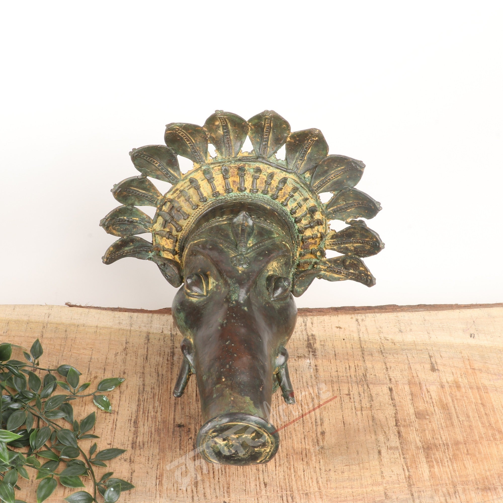 Brass Varaha Mask Wall Décor Accent