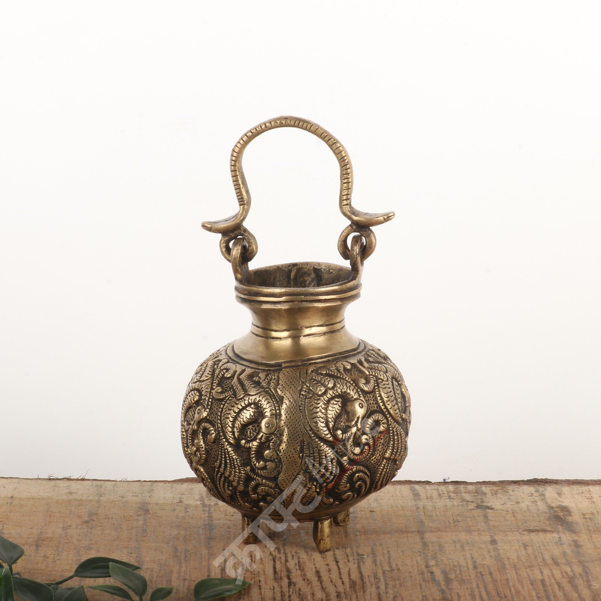 Vintage Brass Gangajali Pot