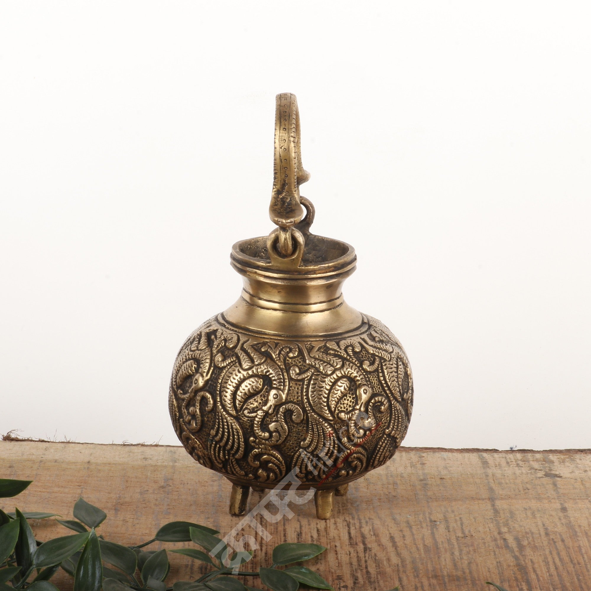 Vintage Brass Gangajali Pot