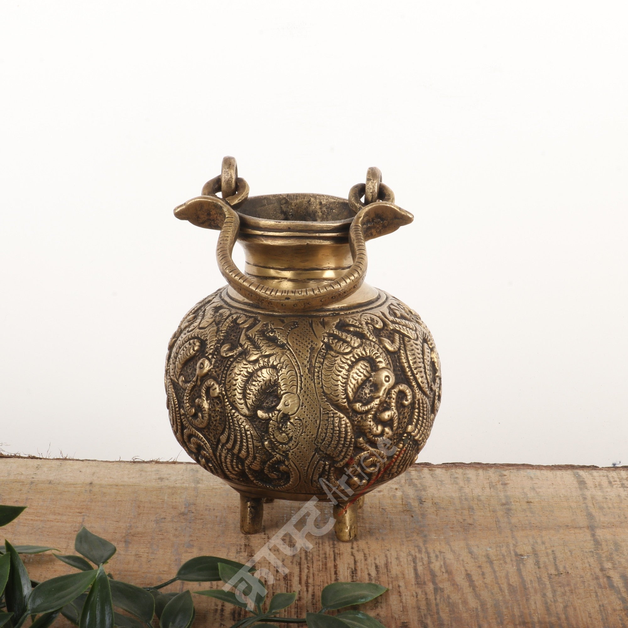 Vintage Brass Gangajali Pot