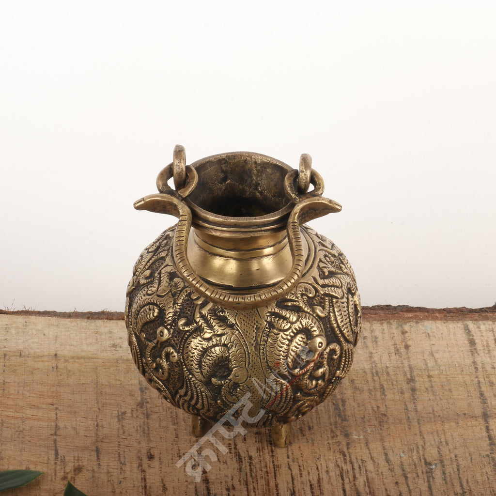 Vintage Brass Gangajali Pot