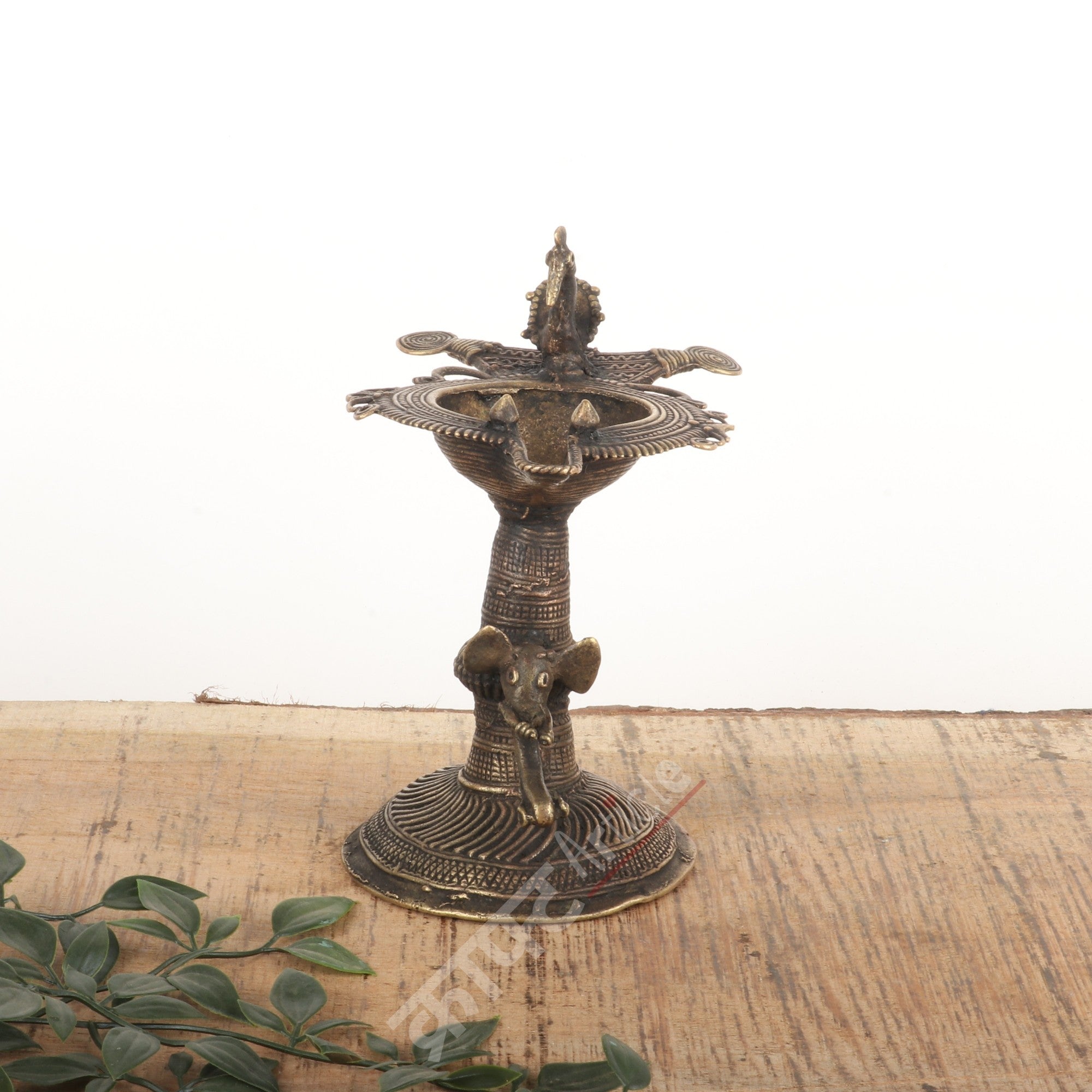 Tribal Brass Lamp Stand (Dokra Art)