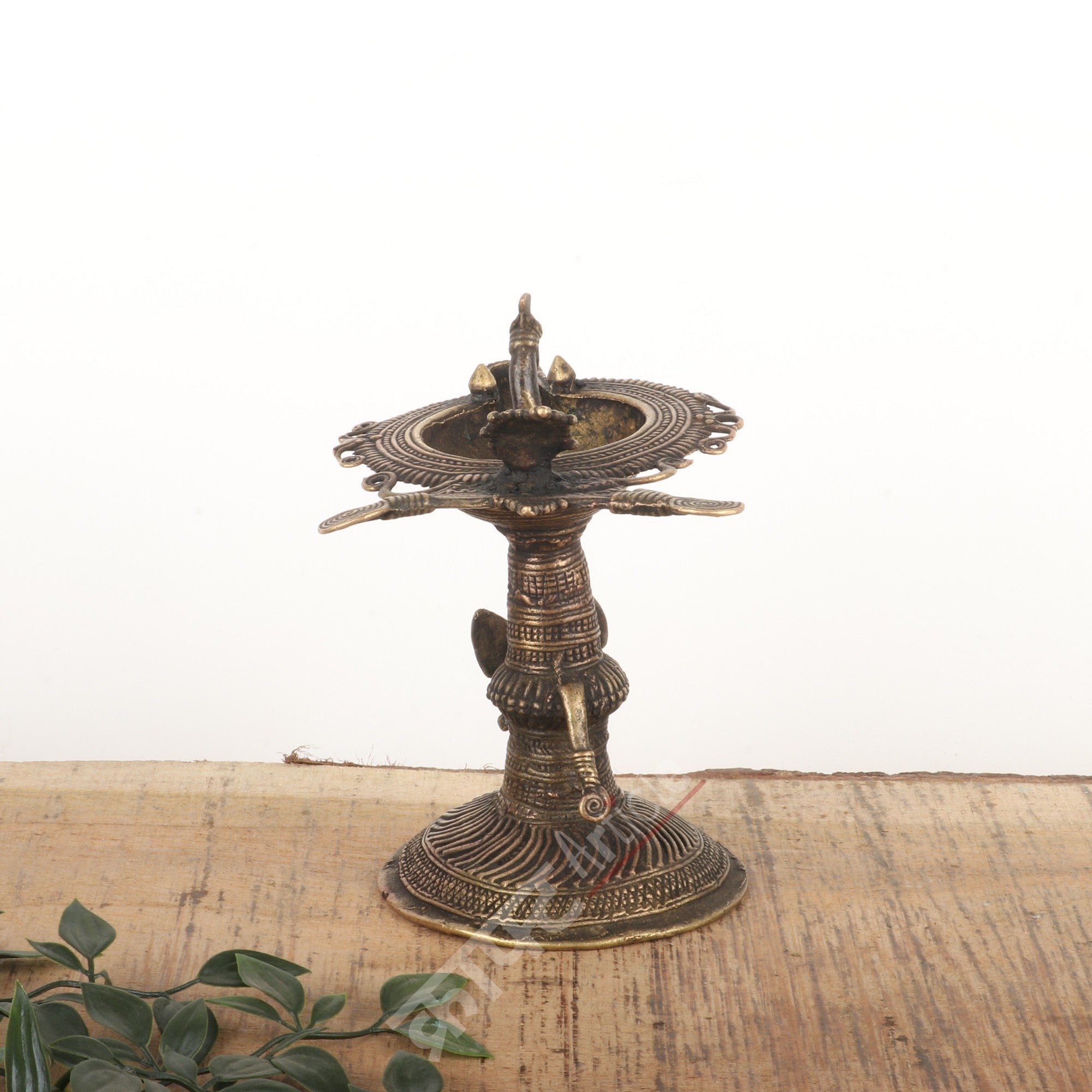Tribal Brass Lamp Stand (Dokra Art)