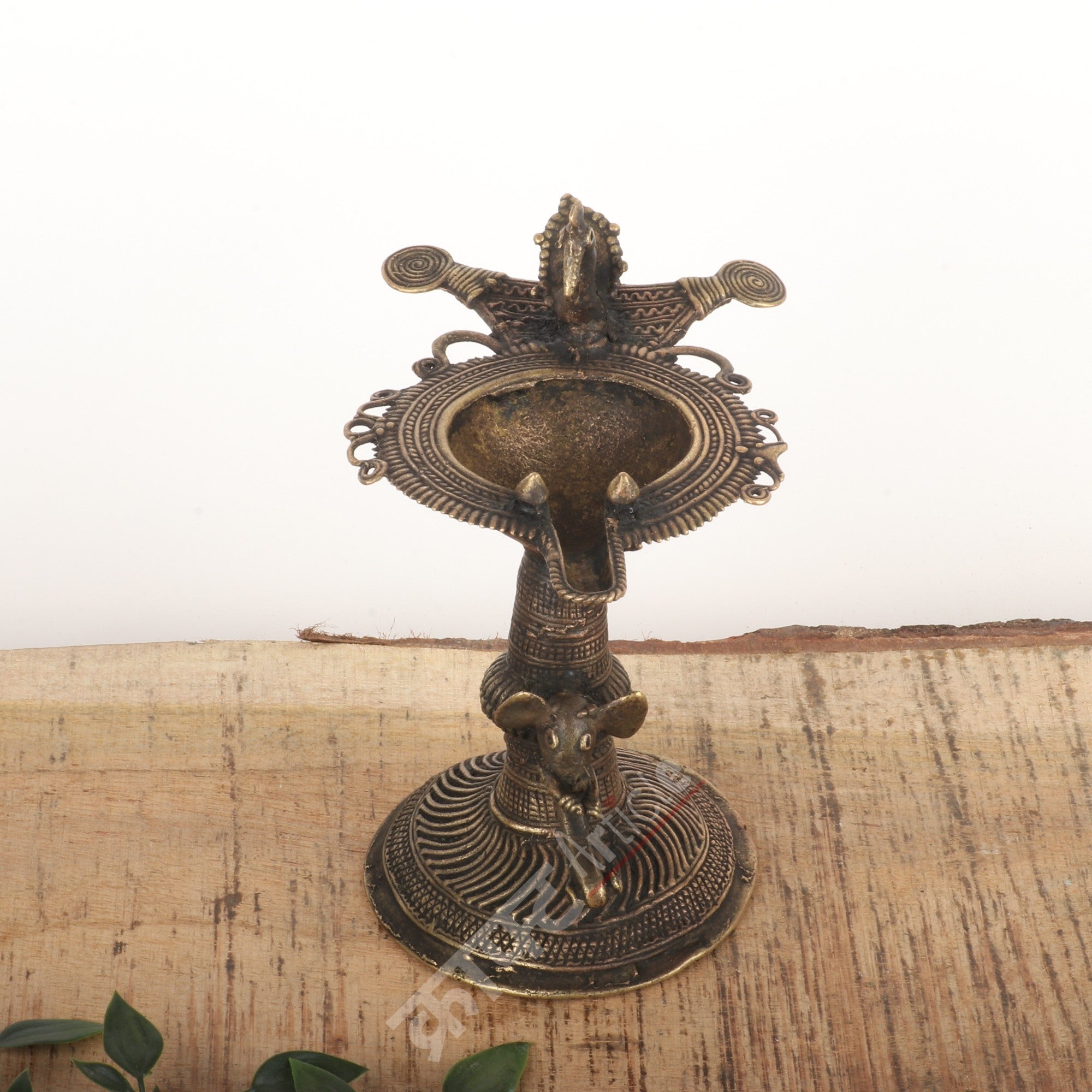 Tribal Brass Lamp Stand (Dokra Art)