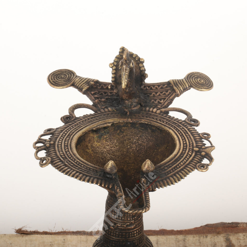 Tribal Brass Lamp Stand (Dokra Art)