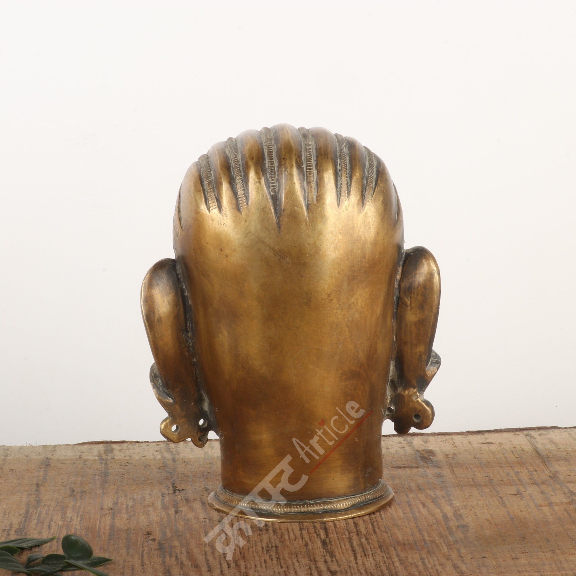 Brass Shiva Head Sculpture 7"