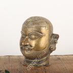 Brass Shiva Head Sculpture 5"