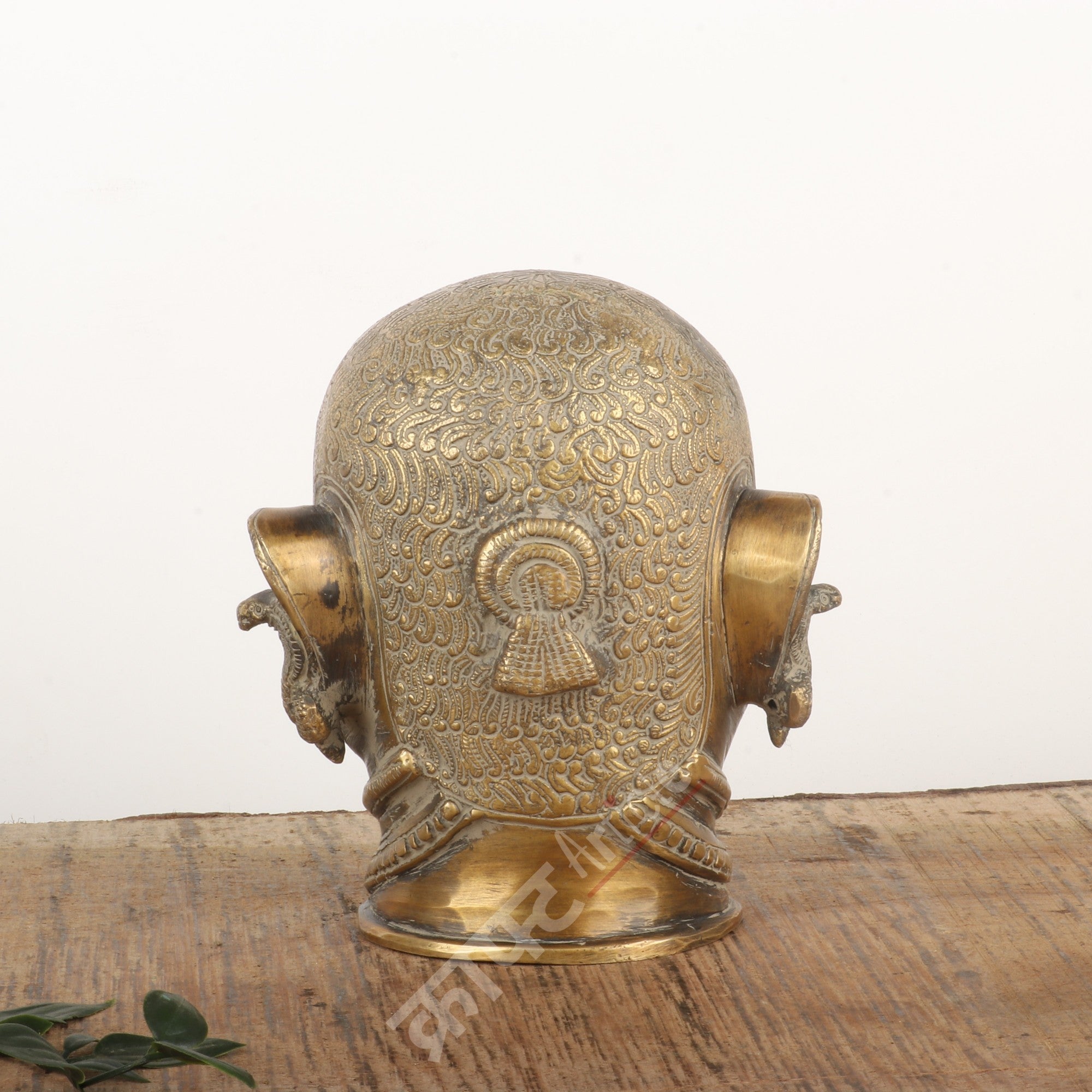 Brass Shiva Head Sculpture 5"