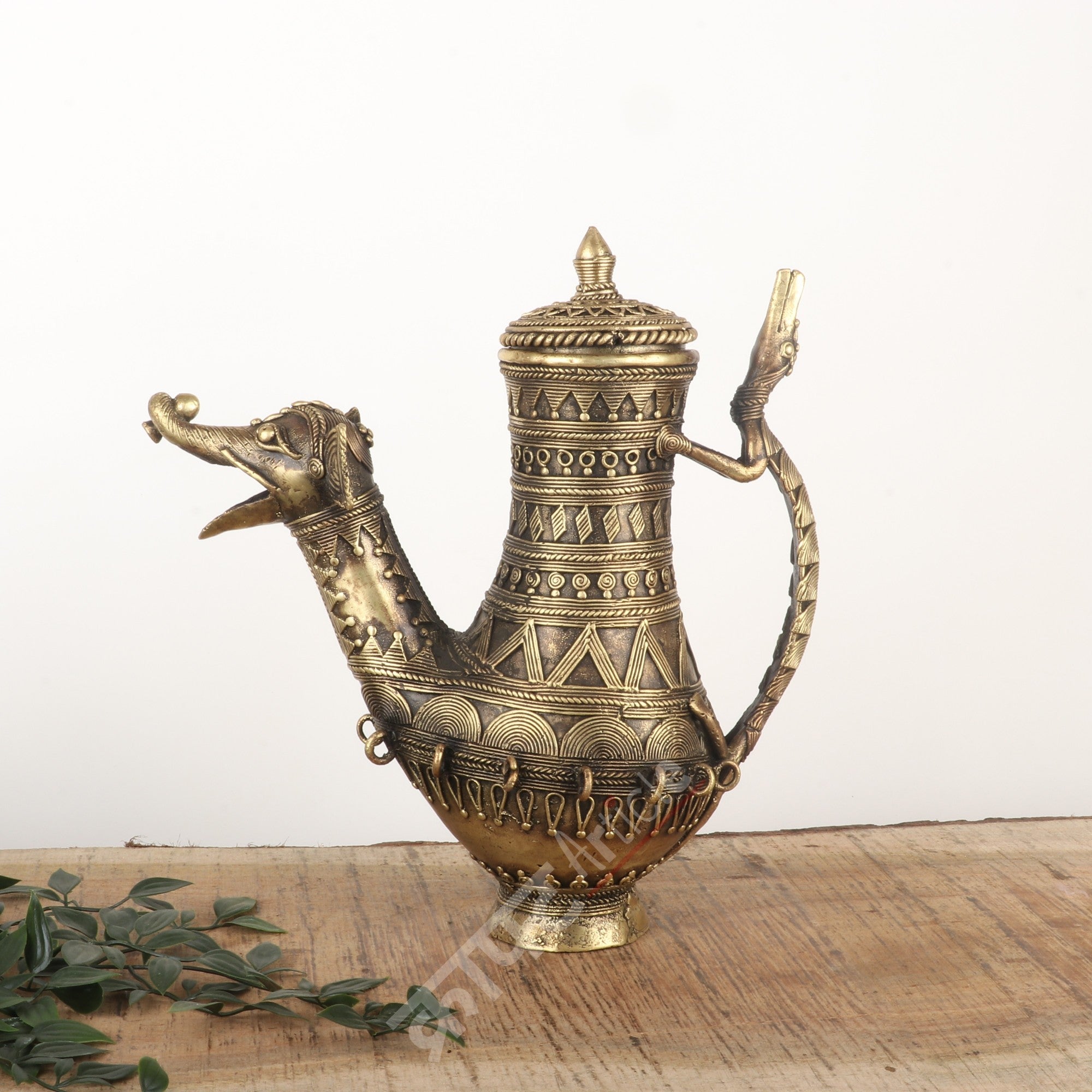 Tribal Brass Décor Kettle