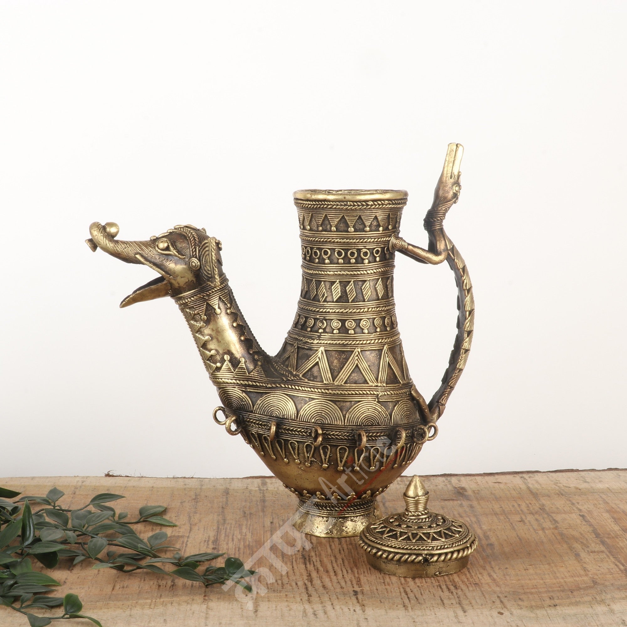 Tribal Brass Décor Kettle