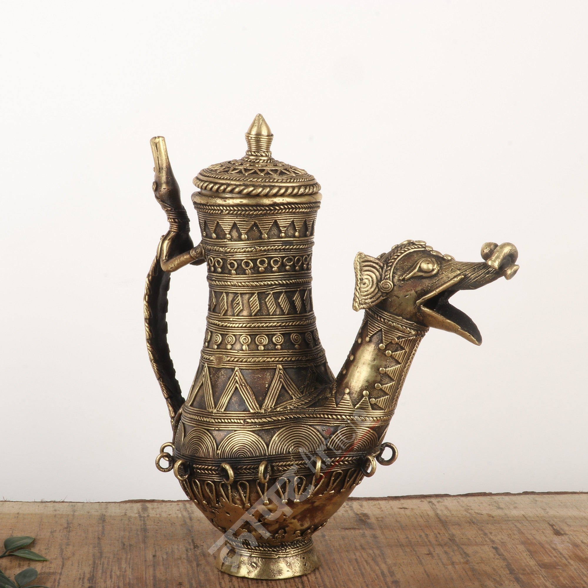 Tribal Brass Décor Kettle