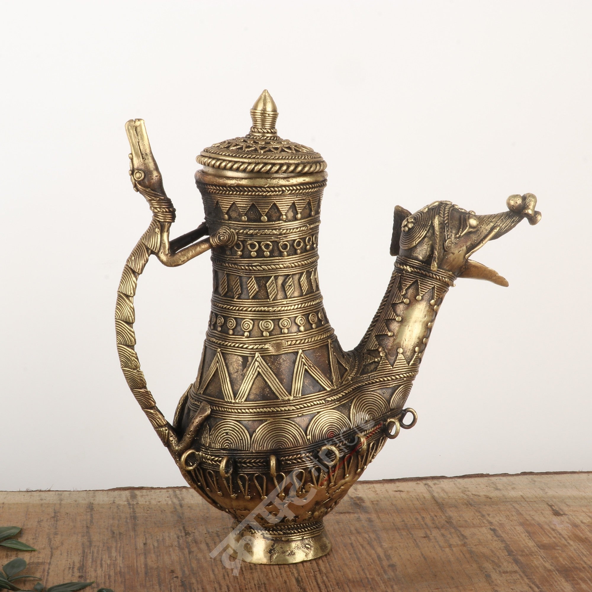 Tribal Brass Décor Kettle
