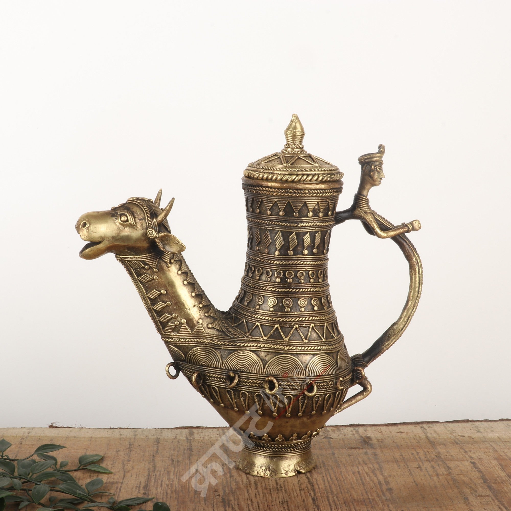 Tribal Brass Decorative Kettle