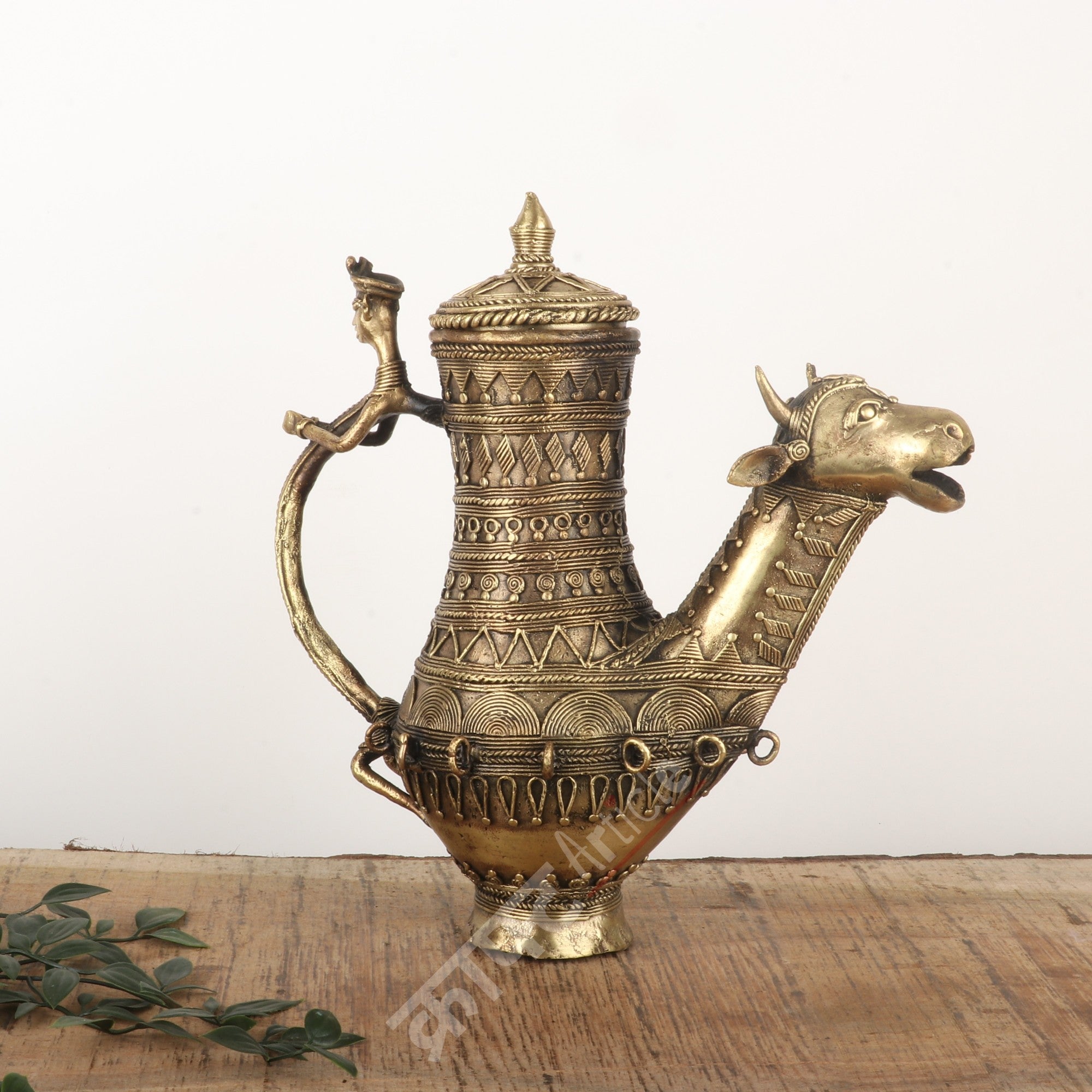 Tribal Brass Decorative Kettle